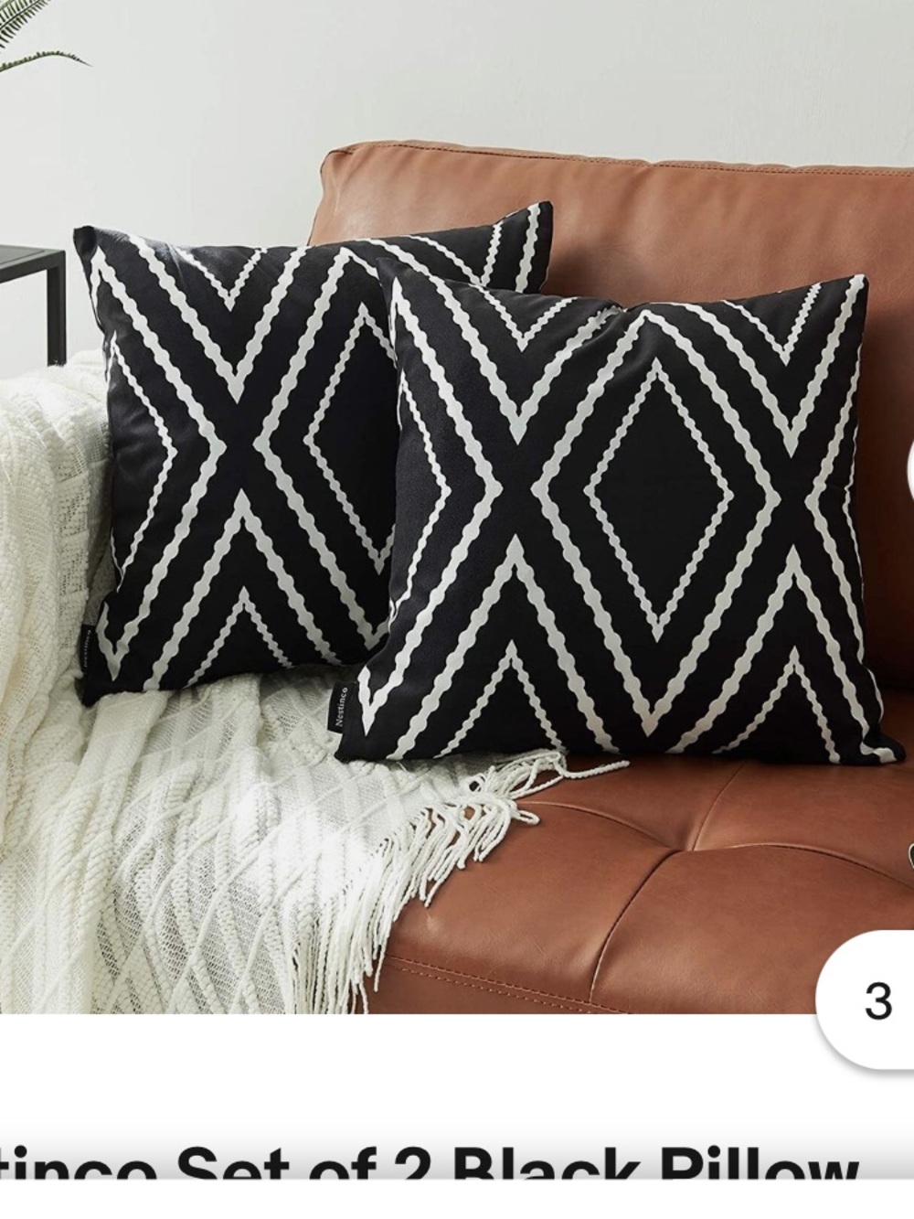 Set of four pillow covers.